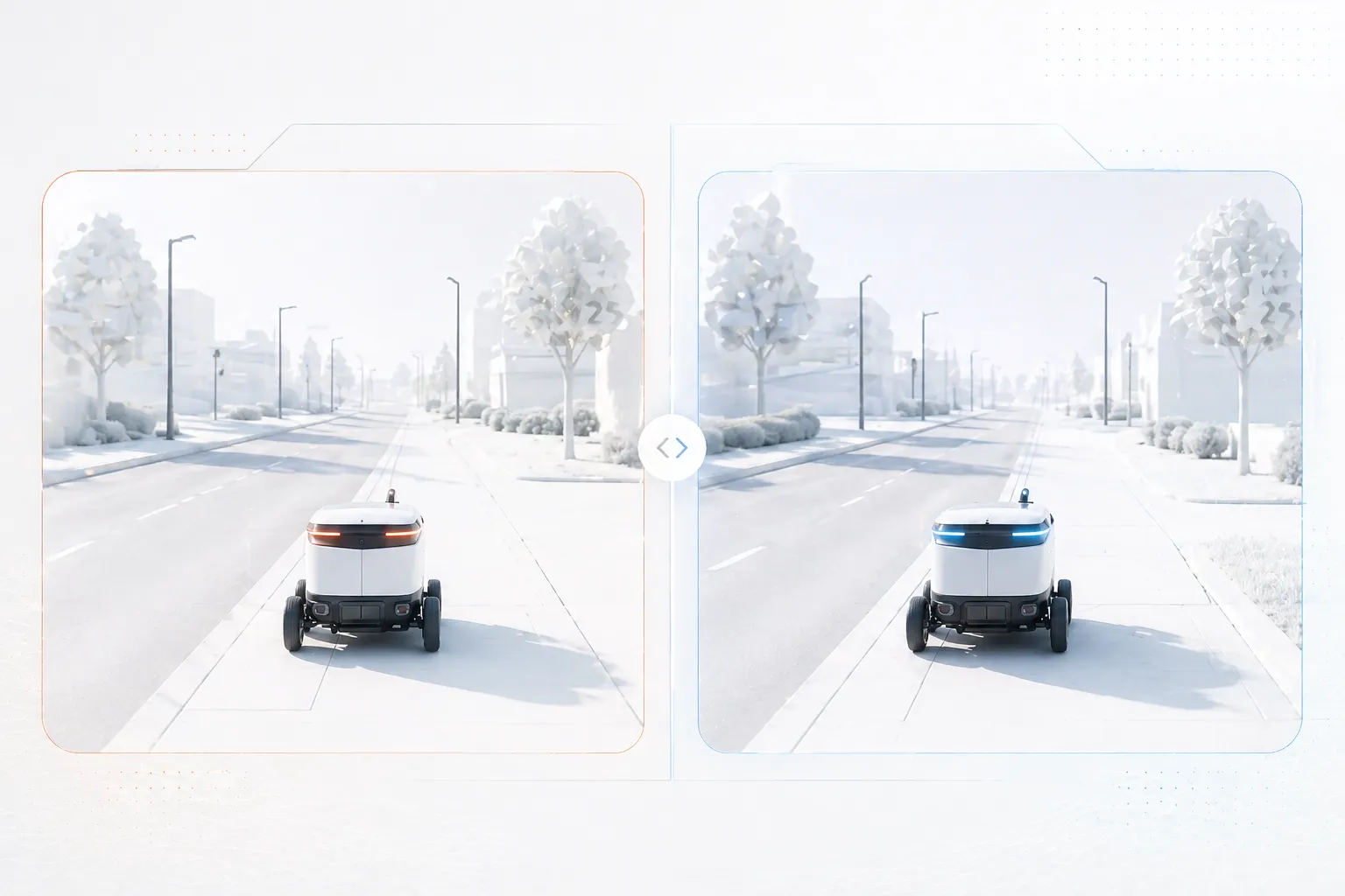 Split-screen simulation environments comparison